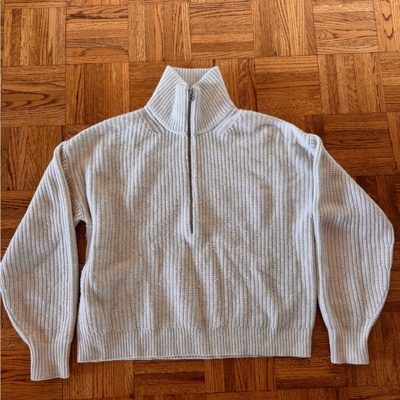 Everlane Cream Half-Zip Sweater - Picture 5 of 8